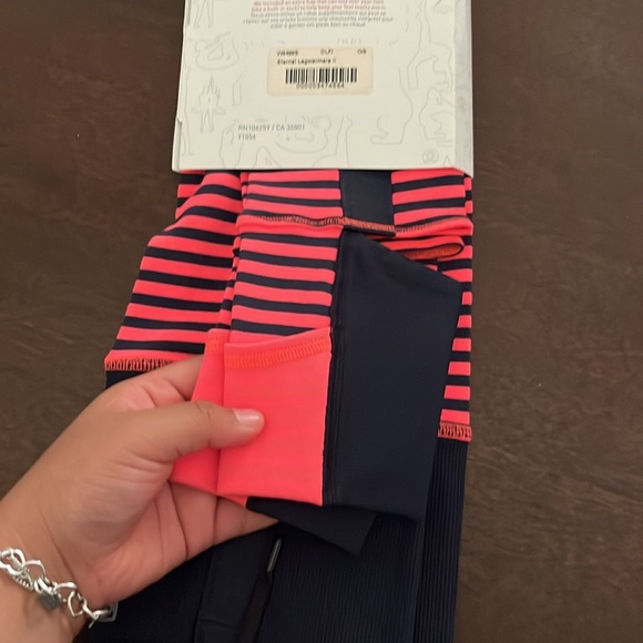 Lululemon Athletica Striped Pink and Black Leg Warmers - Picture 6 of 7